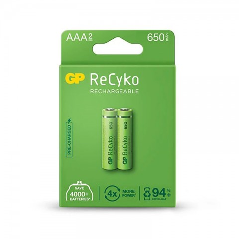 Akumuliatorius AAA (HR03) 1.2V 650mAh GP Recyko (vieneto kaina) 